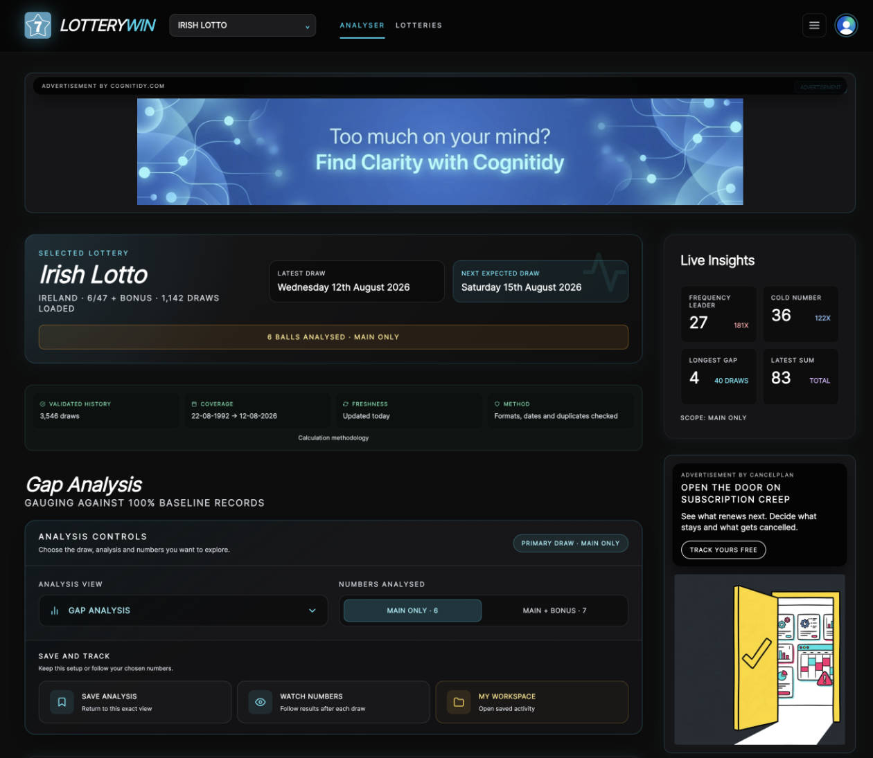 LotteryWin application